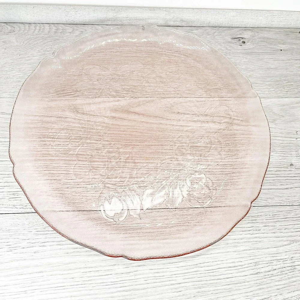 Vintage Pink Glass Dinner‎ Plate: Jeanette Windsor Platter